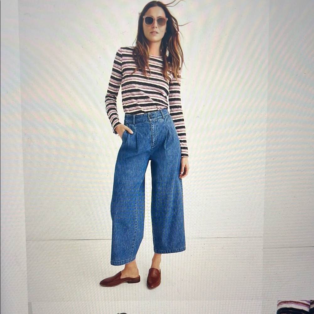 Madewell Pleated Wide-Leg Jeans NWT Size 16